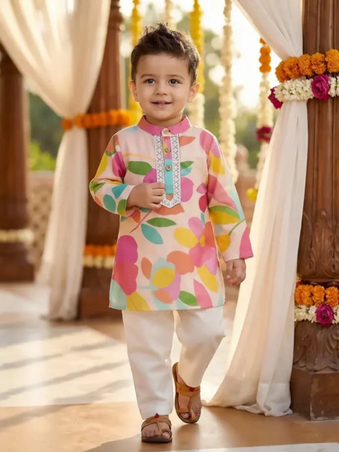 Breathable Pastel Linen Kurta Fabric Set